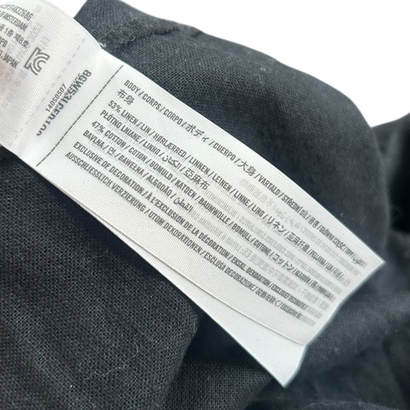 Abercrombie and Fitch Oversized Button Up Shirt in Black Size XXS Linen Blend - Picture 8 of 9